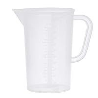 FEESHOW Measuring Cup, Plastic Pour Pitcher Cup with/without Lid for Kitchen Restaurant Ice Tea Juice Beer Baking Tool 1000ml without Lid One Size