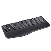 Kensington Pro Fit Ergo Wireless Keyboard, QWERTY keyboard layout, Dual 2.4 GHz and Bluetooth 4.2 technology, Compatible with Chrome OS, macOS and Windows, K75401UK,Black