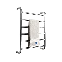 Heated Towel Rack Wall Mounted Polished Stainless Steel Hardwired and Plug 6 Bars Timer Quick Towel Dryer Energy Saving 25.5
