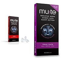 Mute Nasal Dilator for Snore Reduction (Size Large, 3-Pk) & Mute Nasal Dilator for Snore Reduction - Anti-Snoring Aid Solution - Improve Airflow - (Trial Pack), Assorted Size, Transparent