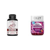 ZHOU Berberine 1000mg and OLLY Elderberry 450mg Immune Support Gummies Bundle