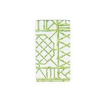 Caspari Bamboo Screen Moss Green Paper Linen Guest Towel Napkins - 12 Per Package