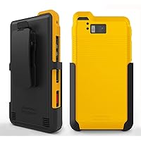 Case with Clip Compatible with Sonim XP8 Phone Model XP8800. Heavy Duty Rotating Belt Clip Holster and Durable Flexible Protective Case Combo (Yellow)
