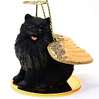 Pomeranian Angel Dog Ornament - Black