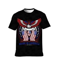 Unisex USA American T-Shirt Vintage Novelty Casual-Classic Graphic Summer Short-Sleeve Fashion Softstyle Summer Workout Tee
