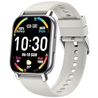 Smart Watch, Fitness Tracker Touch Screen Fitness Watch with Heart Rate Sleep Monitor, 1.85 Zoll Touch-Farbdisplay mit Bluetooth Anrufe, Creamy White