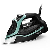 Rowenta, Iron, Steam Force Stainless Steel Soleplate Steam Iron for Clothes, 400 Microsteam Holes, 1800 Watts, Ironing, Teal Clothes Iron DW9440