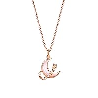 Rose Gold Necklace Star Moon Rhinestone Choker Necklace Diamond Star Moon Necklaces Crystal Chain Jewelry For