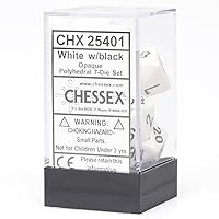Chessex CHX25401 Dice-Opaque White/Black Set