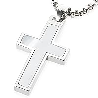Unique GESTALT® Tungsten Cross Pendant with 4mm Surgical Stainless Steel Box Chain.