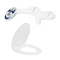 LUXE Bidet NEO 120 Blue and Luxe Elongated Toilet Seat Bundle