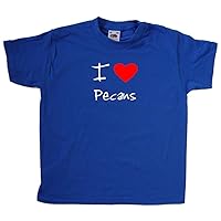 I Love Heart Pecans Royal Blue Kids T-Shirt