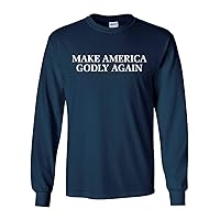 Christian Make America Godly Again Long Sleeve T-Shirt-Navy-XL