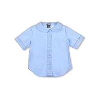 French Toast Big Girls' Plus S/S Peter Pan Fitted Shirt - Blue, 16.5