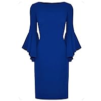 Plus Size Lady Dresses Women Round Neck Slim Fitting Lace Sleeves Women's Evening Dress Female Robe Solid Color Dress