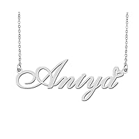 Aoloshow Personalized Heart Name Necklace Gold Custom Any Names Stainless Steel Jewelry for Womens Graduation