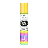 TECKWRAP Holographic Reflective Adhesive Vinyl Flashlight Sensitive Vinyl for DIY Craft Cutters, Signs, Scrapbooking, 1ftx5ft, Yellow