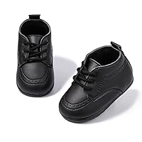 ohsofy Infant Baby Boy Oxford Shoes PU Leather Loafers Rubber and Soft Sole Wedding Dress Shoes Toddler Girl Baby Walking Shoes