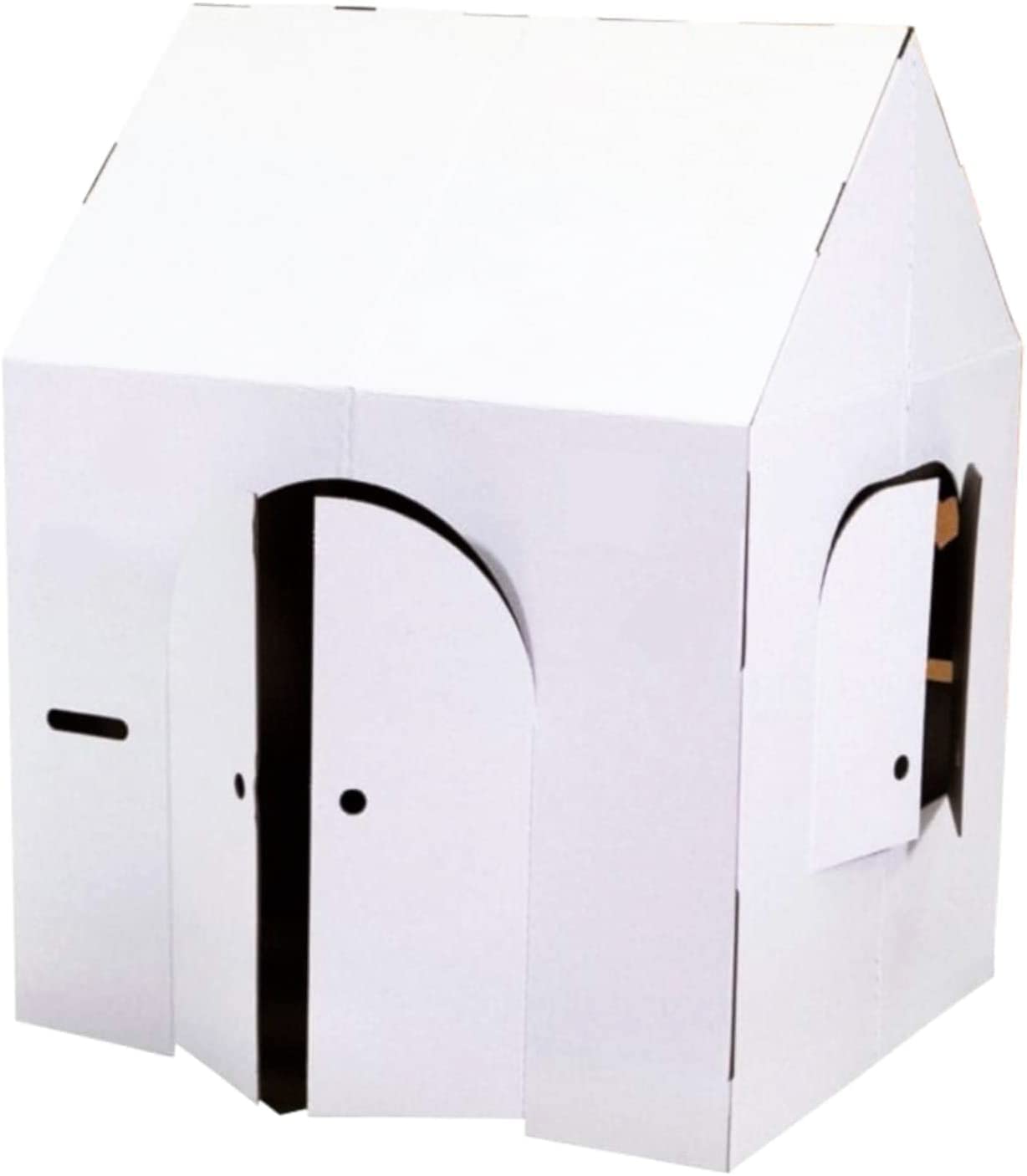 Easy Playhouse Blank Crafty Cottage - Kids Art and Craft for Indoor Fun, Color, Draw, Doodle on this Blank Canvas – Decorate and Personalize a Cardboard Fort, 32