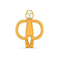 Animal Silicone Teether for Baby 3 Months+, Easy to Hold & Naturally Fits in Mouth, BPA-Free Food Grade w/BioCote Protection, Stimulates & Massages Sore Gums, Ludo Lion