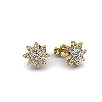 Natural Gemstone 14 kt Yellow Gold Women Minimalist Stud Earrings | Natural Gemstones | Valentine's Gift