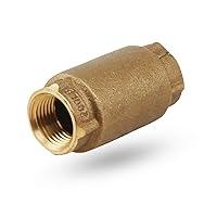 Midline Valve 372U422 Inline Spring Loaded Check Valve, Backflow Prevention Lead-Free, 2 in. FIP Connections, Cast Brass, 2