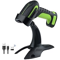 Tera Pro (Extreme Performance) Industrial Wireless Barcode Scanner 2D QR 1D Bar Code Reader 2.4G Wireless 2500mAh Compatible with Bluetooth Drop Resistant for Windows Mac Android iOS Model 8100 Green