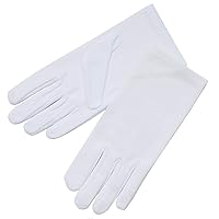 White, Black & Ivory Nylon Formal Girl's Gloves