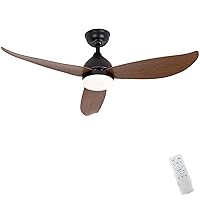 Caufloce LED Ceiling Fan with Lighting and Remote Control, Reversible Living Room Ceiling Fan with Light Large Quiet Smart Ceiling Lamp Fan Modern Kitchen DC for Bedroom 90 cm