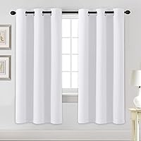 H.VERSAILTEX White Curtains for Bedroom Thermal Insulated Room Darkening Living Room Curtains Grommet Privacy Protection Window Curtain Panels/Drapes for Nursery, 2 Panels, 42x72 Inches, Pure White