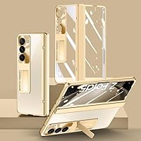 Smartphone Flip Cases Clear Case Compatible with Samsung Galaxy Z Fold 5, Luxury Electroplated Transparent Phone Case with Full Cover Hinge Protection Clear Crystal Case Compatible with Samsung Z Fold