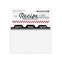 Weatherbee Preprinted Recipe Card Tab Dividers Set, 3-Inches x 5-Inches, Set of 24