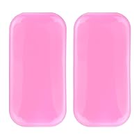 2PCS Silicone Eyelash Holder Pad for Eyelash Extensions, 4.3'' x 2.2'' Lash Stands Forehead Glue Pallet (Pink)