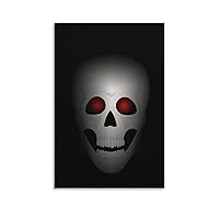 Skull with Red Eyes Aesthetic Canvas Wall Art Painting Gallery Wall Decor Picture for Bedroom Living Room Bathroom 08x12inch(20x30cm)