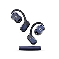 OPENBEAT 1 Open Ear True Wireless Bluetooth Headphones, Powerful 16.5mm Titanium Driver Earbuds with Noice-Cancelling Microphones, 50 Hours Playtime, Comfort and Hearing Protection（Blue）