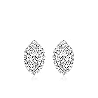 Round White Diamond Stud Earring for Women's & Girl's 925 Sterling Silver 14K White Gold Over