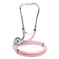 Pink Stethoscope Double Tube Adult and Pediatric Stethoscope - Ideal Gift for EMT, Nurse, Doctor, Medical Student, Paramedic and First Responders - Breast Cancer Awareness Edition