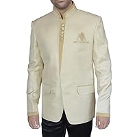Mens Ivory Jute 3 Pc Jodhpuri Suit Wedding JO287