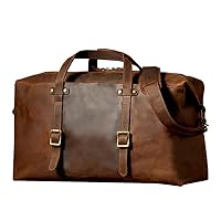 Leather Bag Men Genuine Leather Roomy Travelling Handbags Big Shoulder Bags for Long Journey