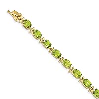 5mm 14k Gold Peridot Bracelet Jewelry for Women