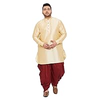 Elina fashion Men's Plus Size Banglori Silk Kurta Dhoti (Bottom) Set Indian Designer Solid Traditional Wear