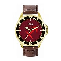 Red Sagittarius Mens Wrist Watch 42mm Case Custom Design