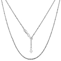 The Diamond Deal 14k SOLID Yellow or White Gold 1.5MM Adjustable Sparkle Chain Necklace For Pendants And Charms (Adjustable Upto 22
