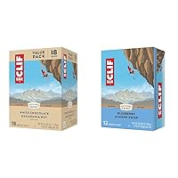 CLIF BAR - White Chocolate Macadamia Nut Flavor - Made with Organic Oats - 9g Protein - Non-GMO & - Blueberry Almond Crisp - Made with Organic Oats - 11g Protein - Non-GMO - Plant Based