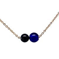 Diffuser Birthstone Necklace Glass Bead Titanium Steel Rose Gold Chain Pendant Option