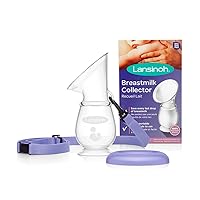 Lansinoh Breastmilk Collector Breastpump for Excess Breast Milk from Breastfeeding Mums BPA BPS Free 100% Silicone with Lid & Neck Strap, Transparent