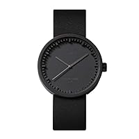 D38 Tube Watch - Black/Black Leather Strap