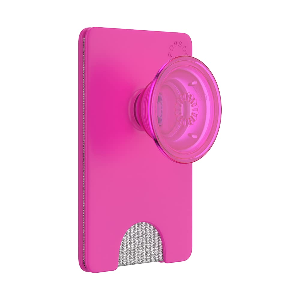 PopSockets Phone Wallet with Expanding Phone Grip, Phone Card Holder - Magenta