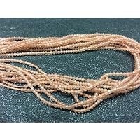 Peach Moonstone Micro Faceted Beads, 2mm, 14 Inch Strand Approx, Pack of 4 Strands