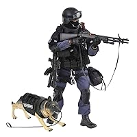 YEIBOBO ! Highly Detail Special Forces 12inch Action Figure SWAT Team - ASSUALTER and Police Dog